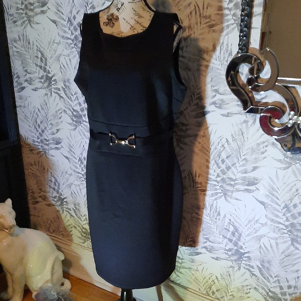 NWT George Black Belted Midi Dress